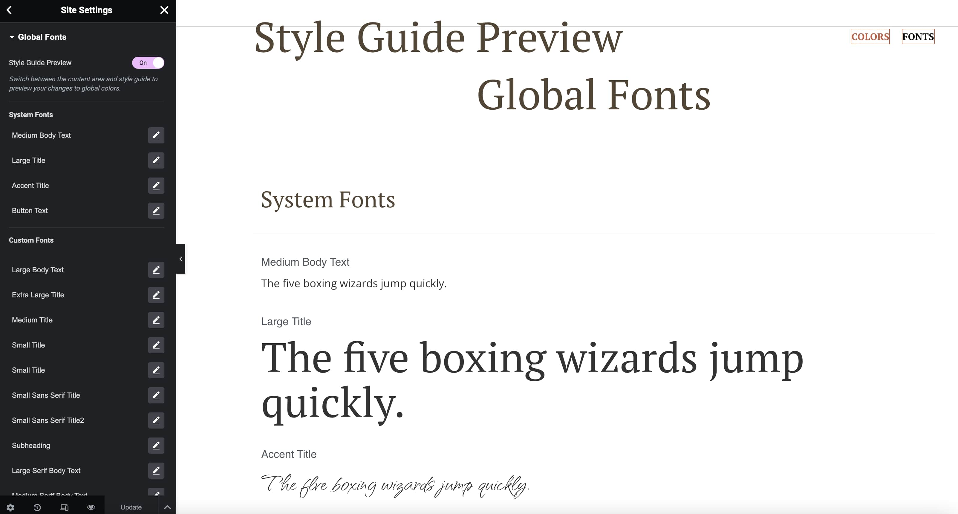 Global Fonts